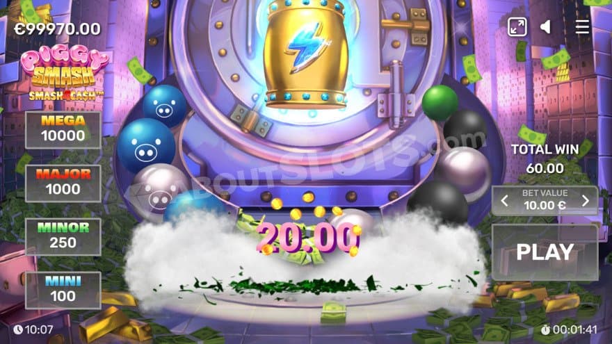 Rampage feature being active with a blue lightning bolt sign.