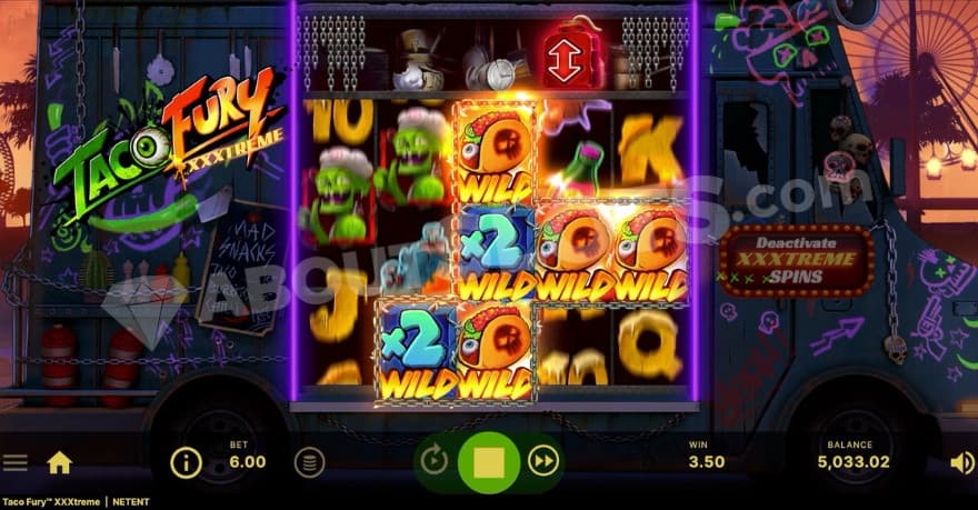 XXXtreme Spins activated with guaranteed wild explosions.