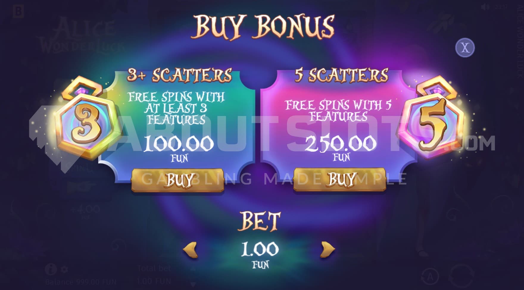 2 options Bonus Buy