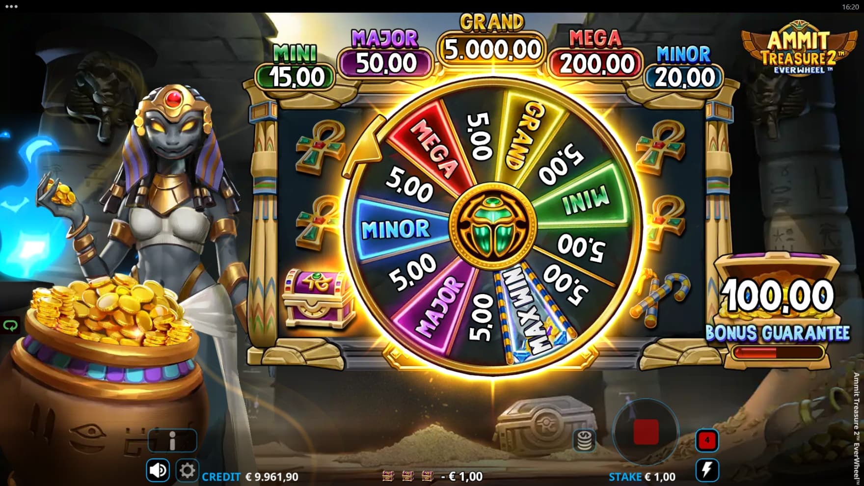 Cash Prizes, Jackpots, and Max Win can be won through the Jackpot Wheel