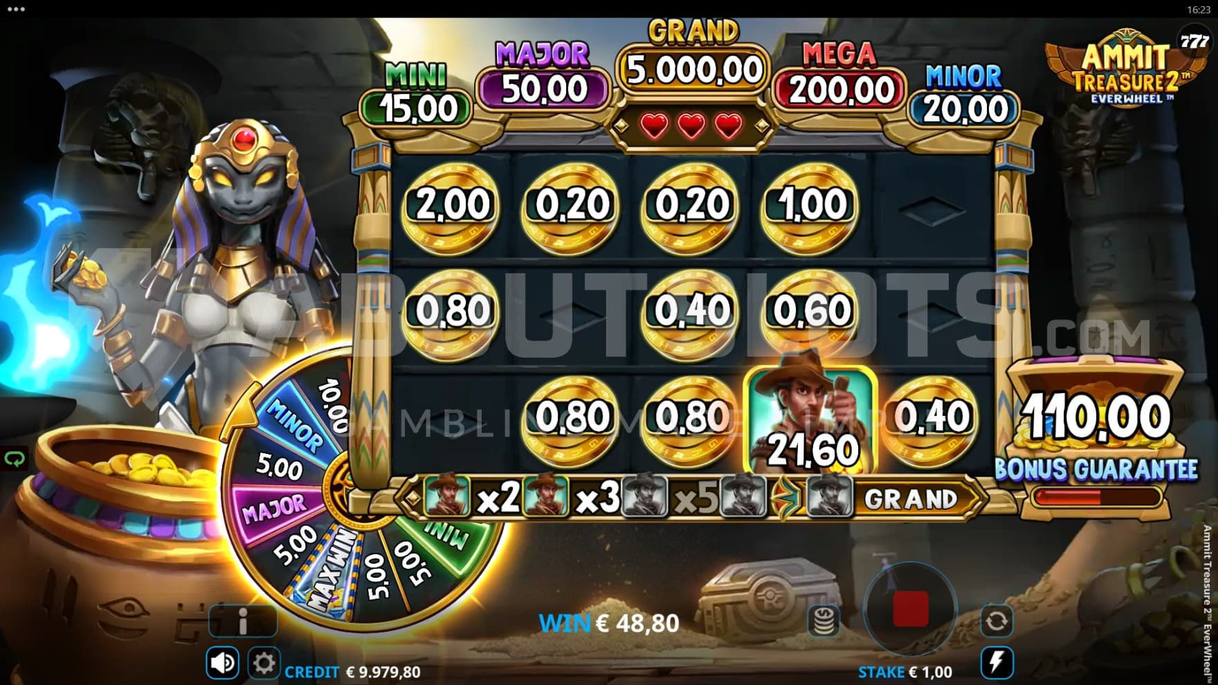 Coin and Collectors are the only thing that can show up, with the more Collectors the more Multipliers you get