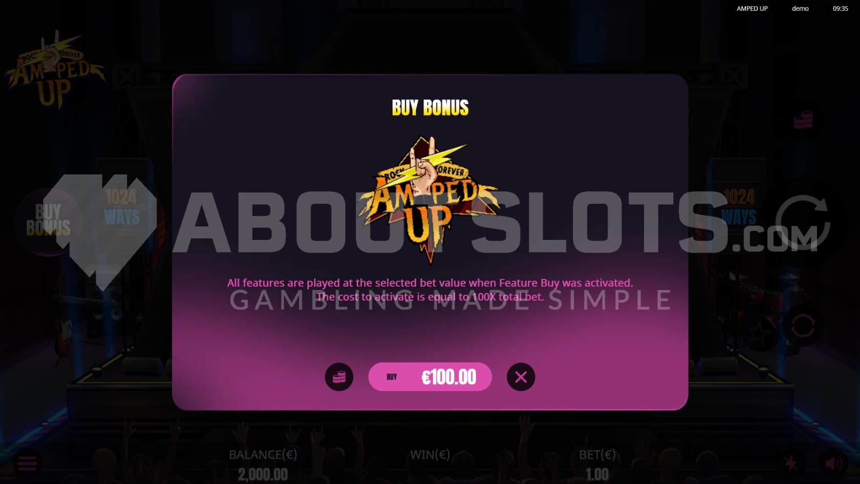 The game comes with one Feature Buy option