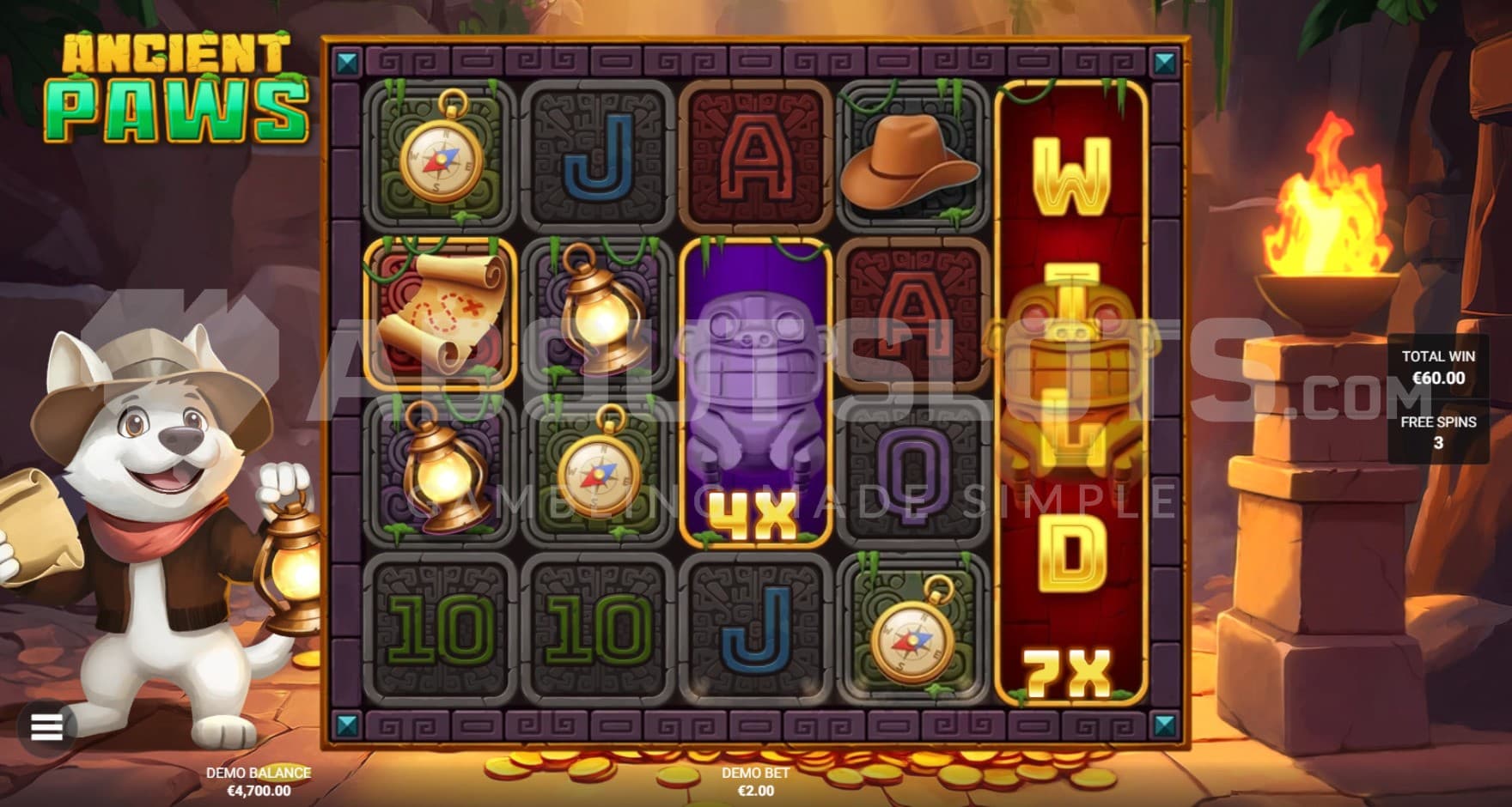 3 Free Spins left