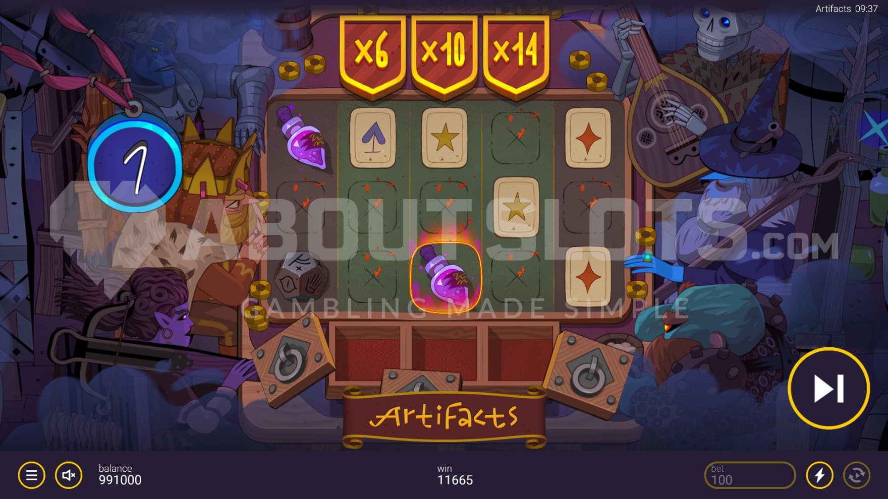 Magic takes over the playing grid and Multipliers stay persistent between spins during the bonus game