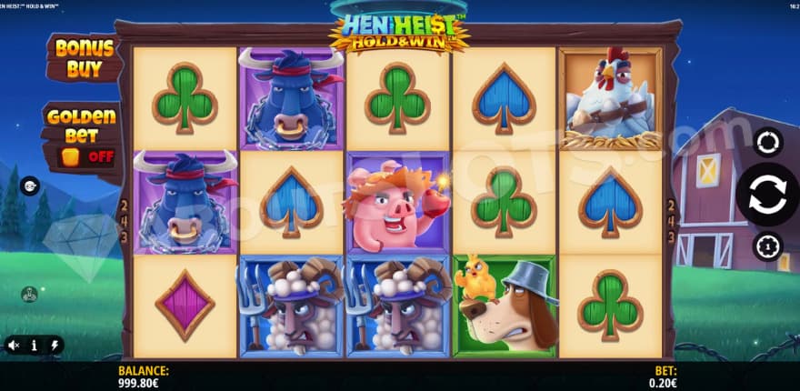 Base game where a red barn can be glimpsed in the background.