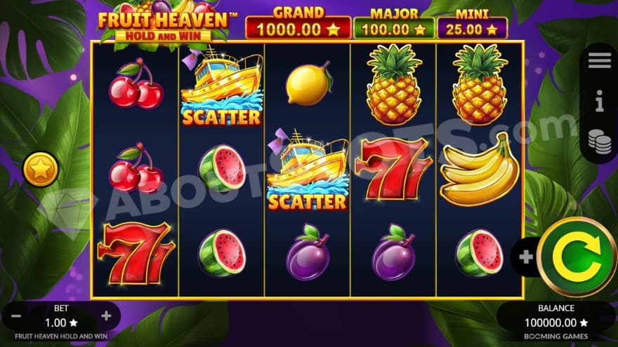 Base game with jackpots above the reels.