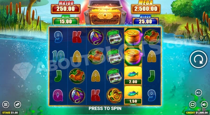 Base game with a lake in the background.