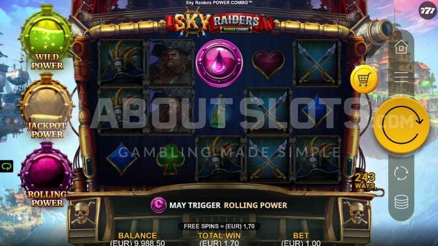 Base game with a flying island in the background.