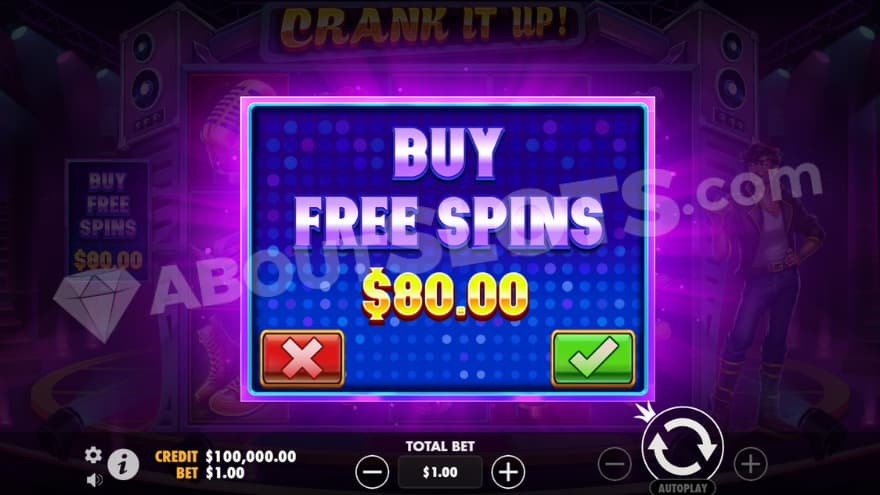 Bonus buy feature with one option to choose from.