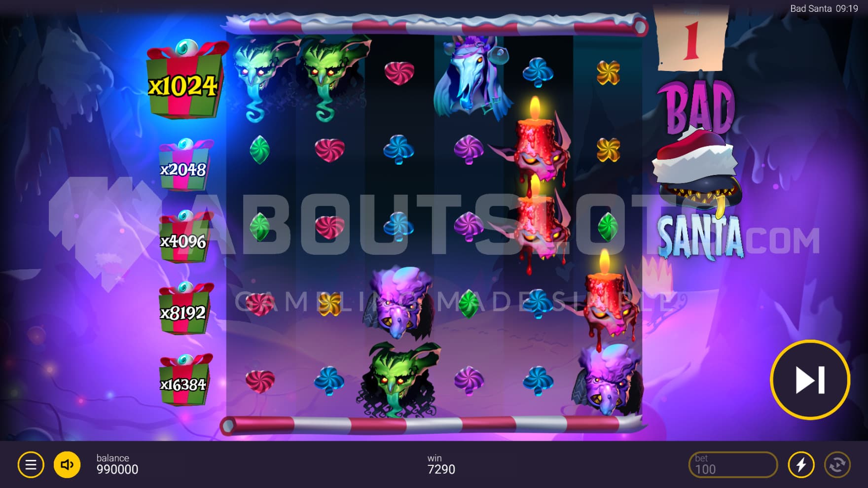 Multipliers stay persistent between spins in the Free Spins bonus game