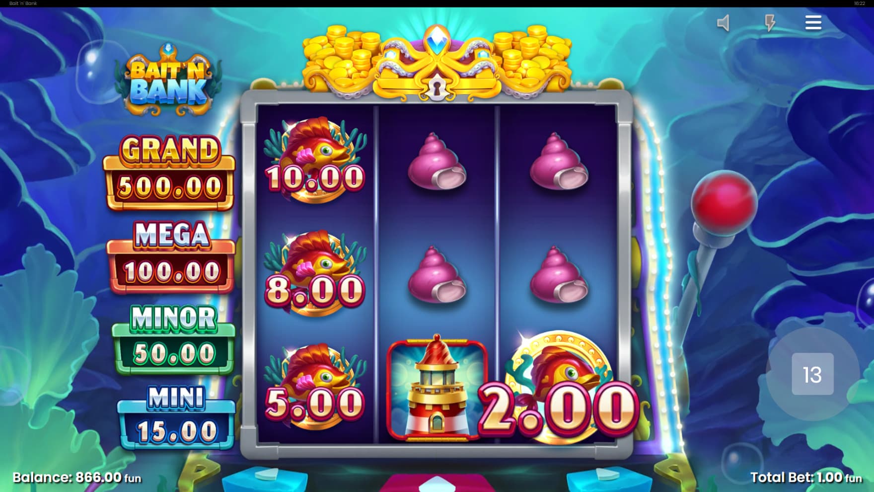 Instant Prize Symbols can show up at almost every spin and the fish prizes crowd the reels