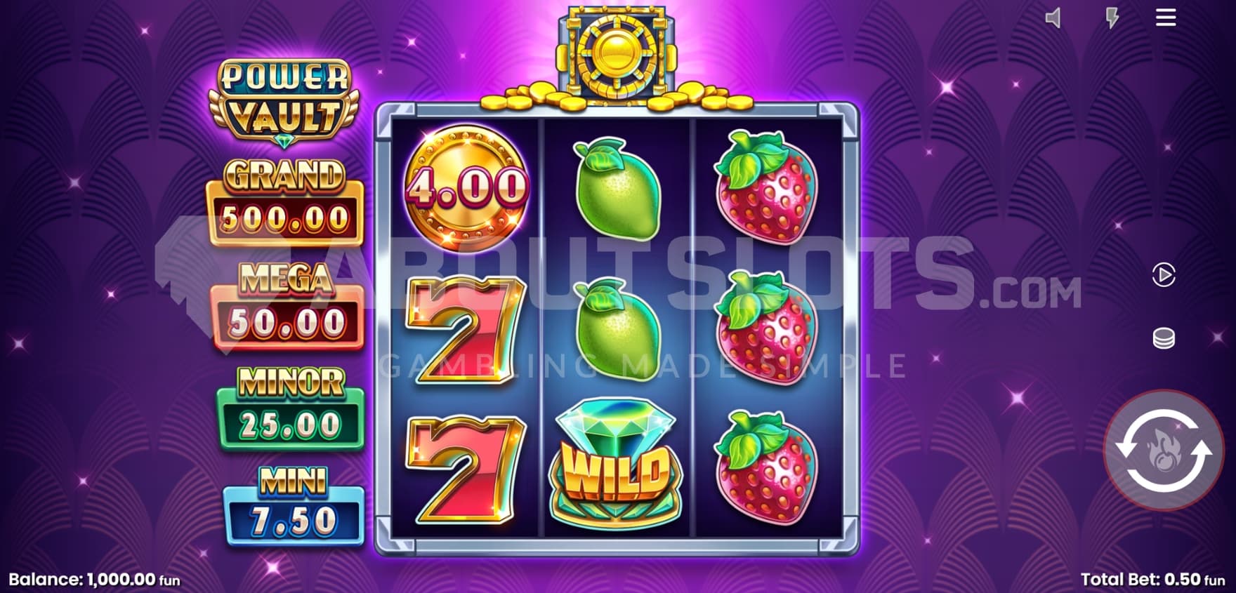 Jackpots on left side