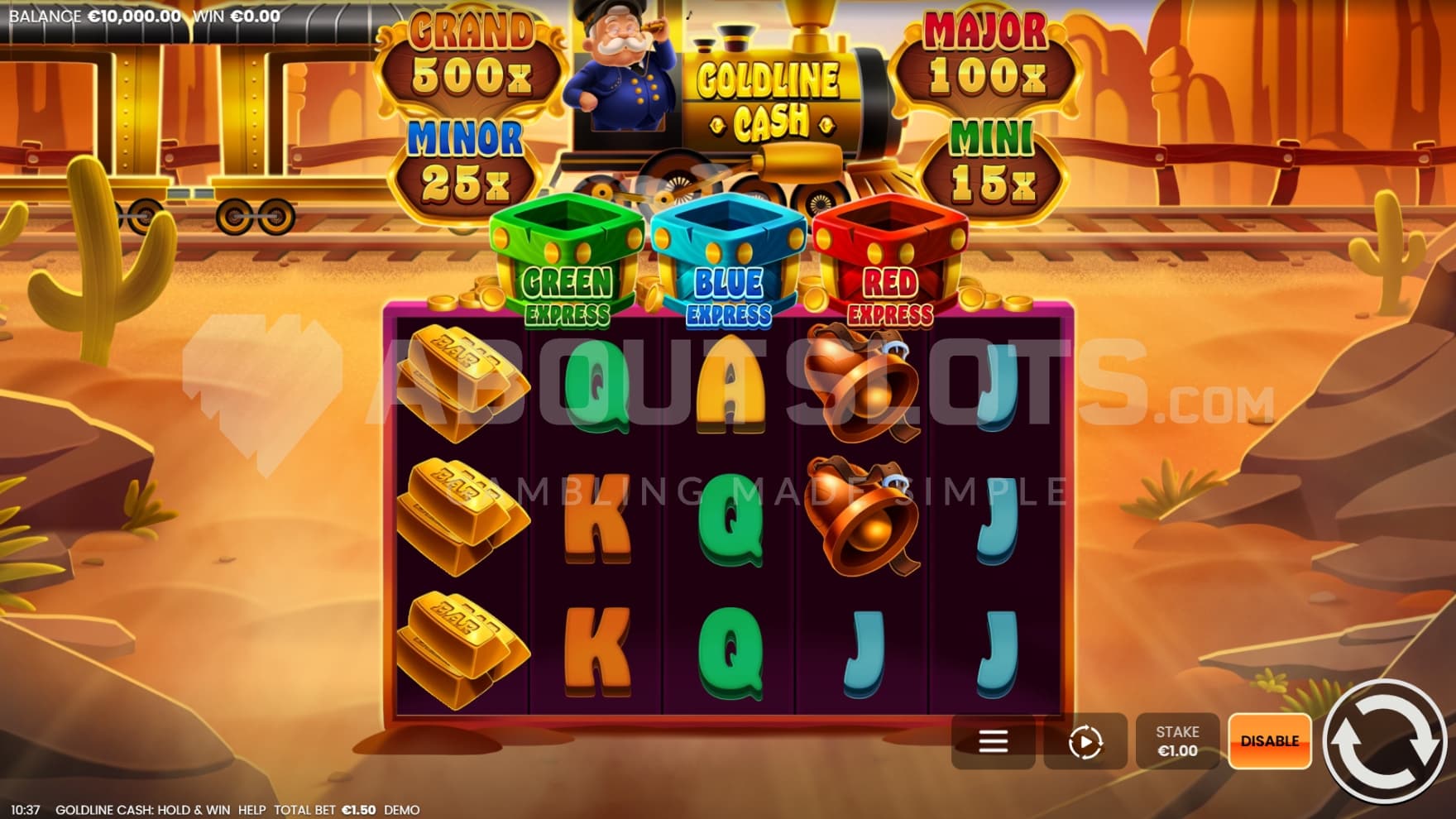 Jackpots above the reels