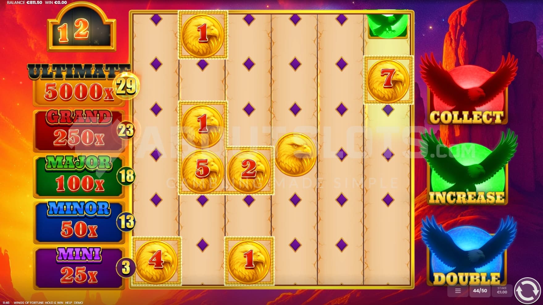 Jackpots on left side