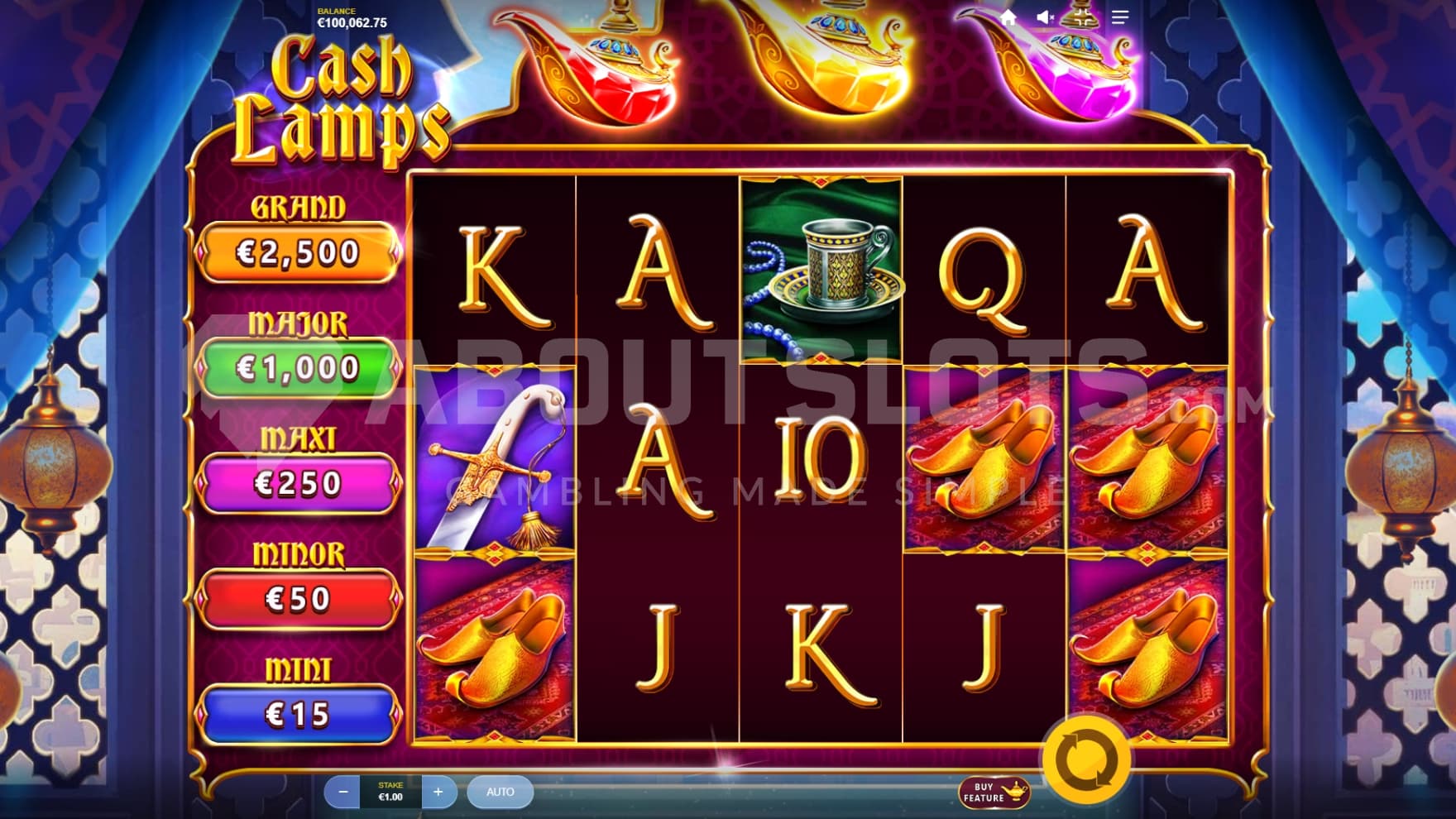 Jackpots on the left