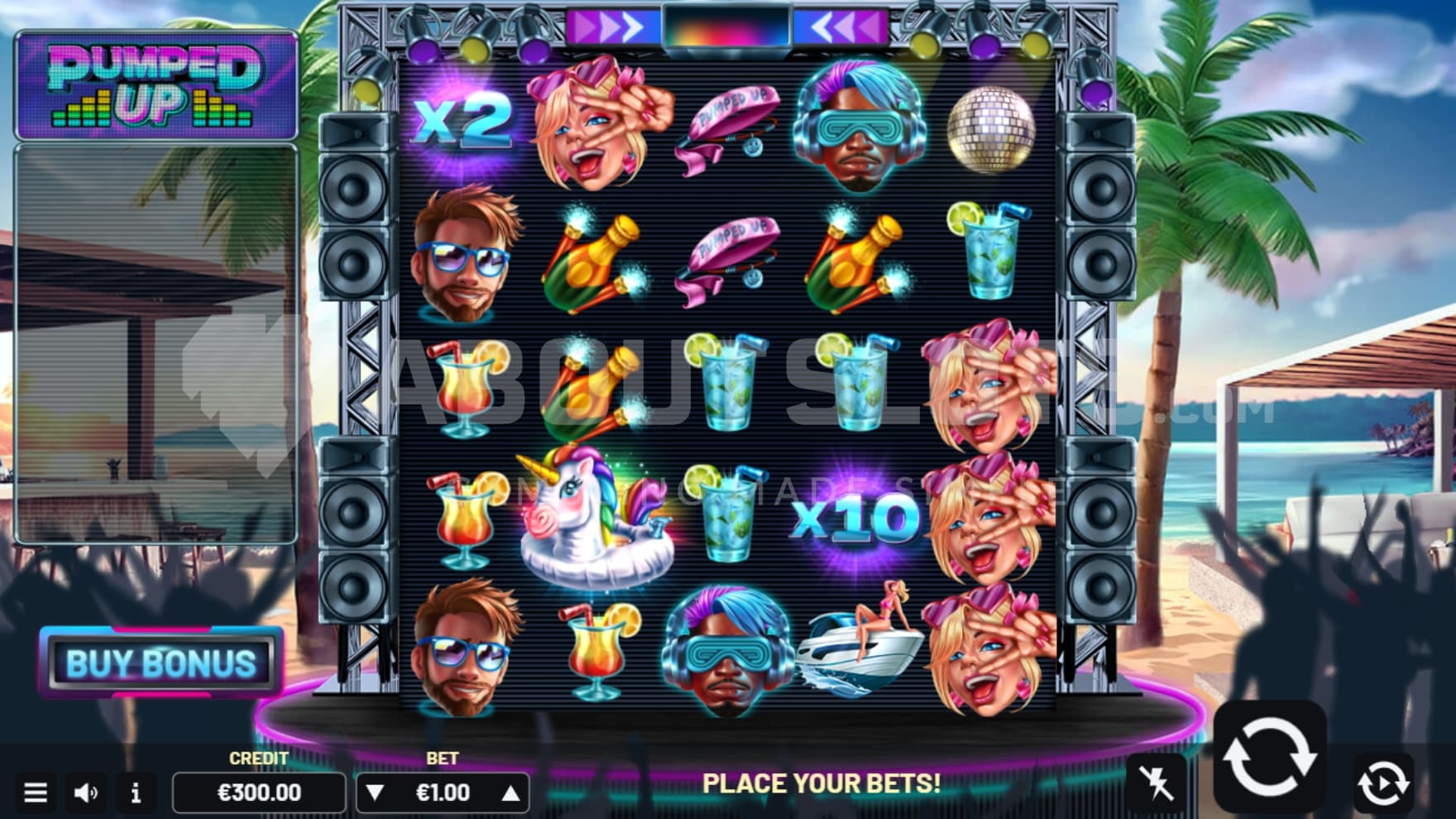 Beachparty as backdrop