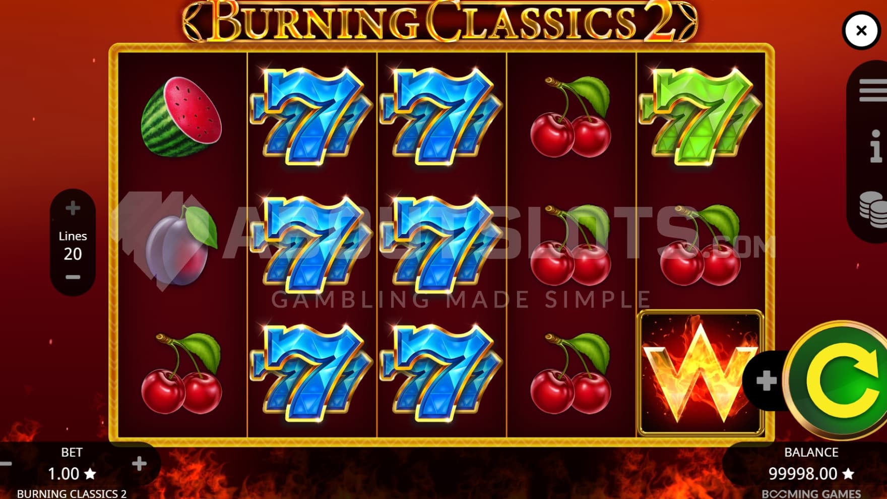 20 paylines activated