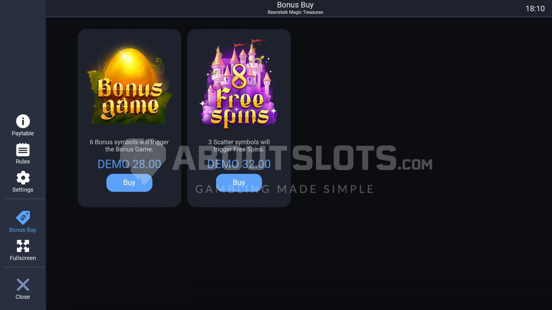 You can instantly enter either of the bonus games through the Feature Buy