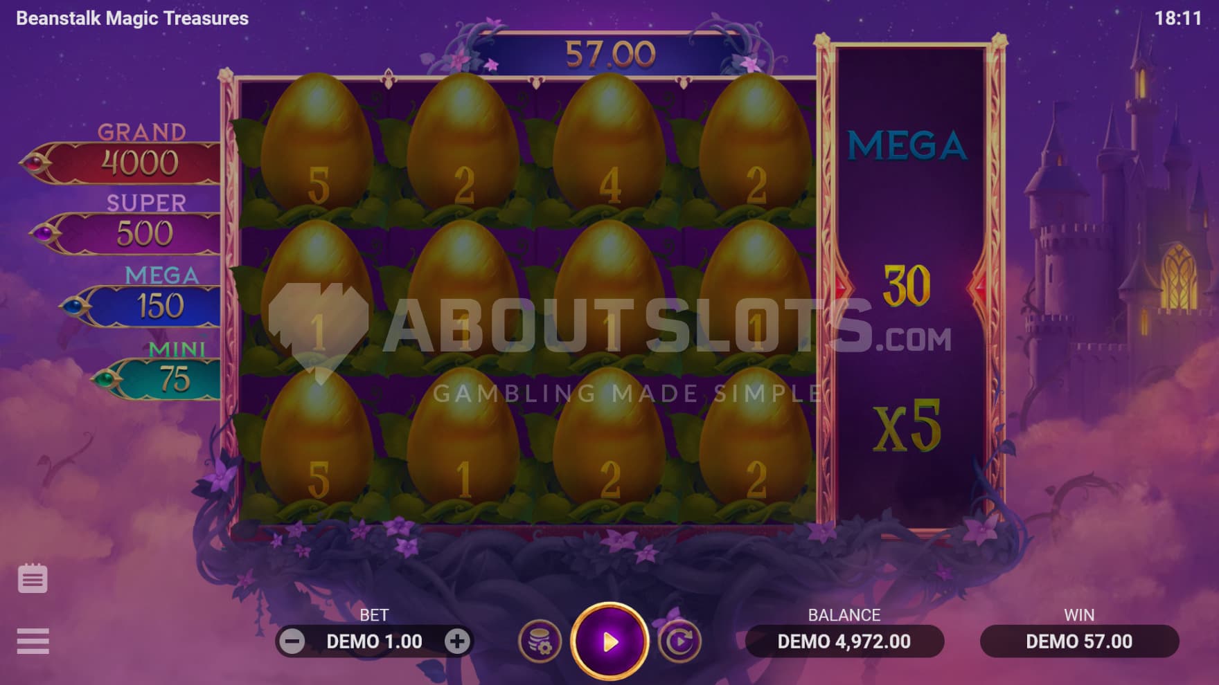 The Grand Reel only opens up if you fill the rest of the playing grid