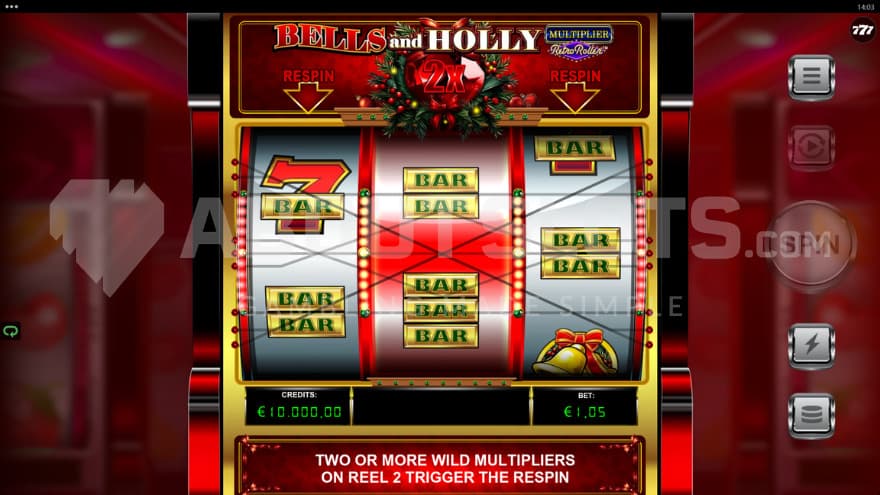 The playing grid is set on a red classic mechanical slot machine