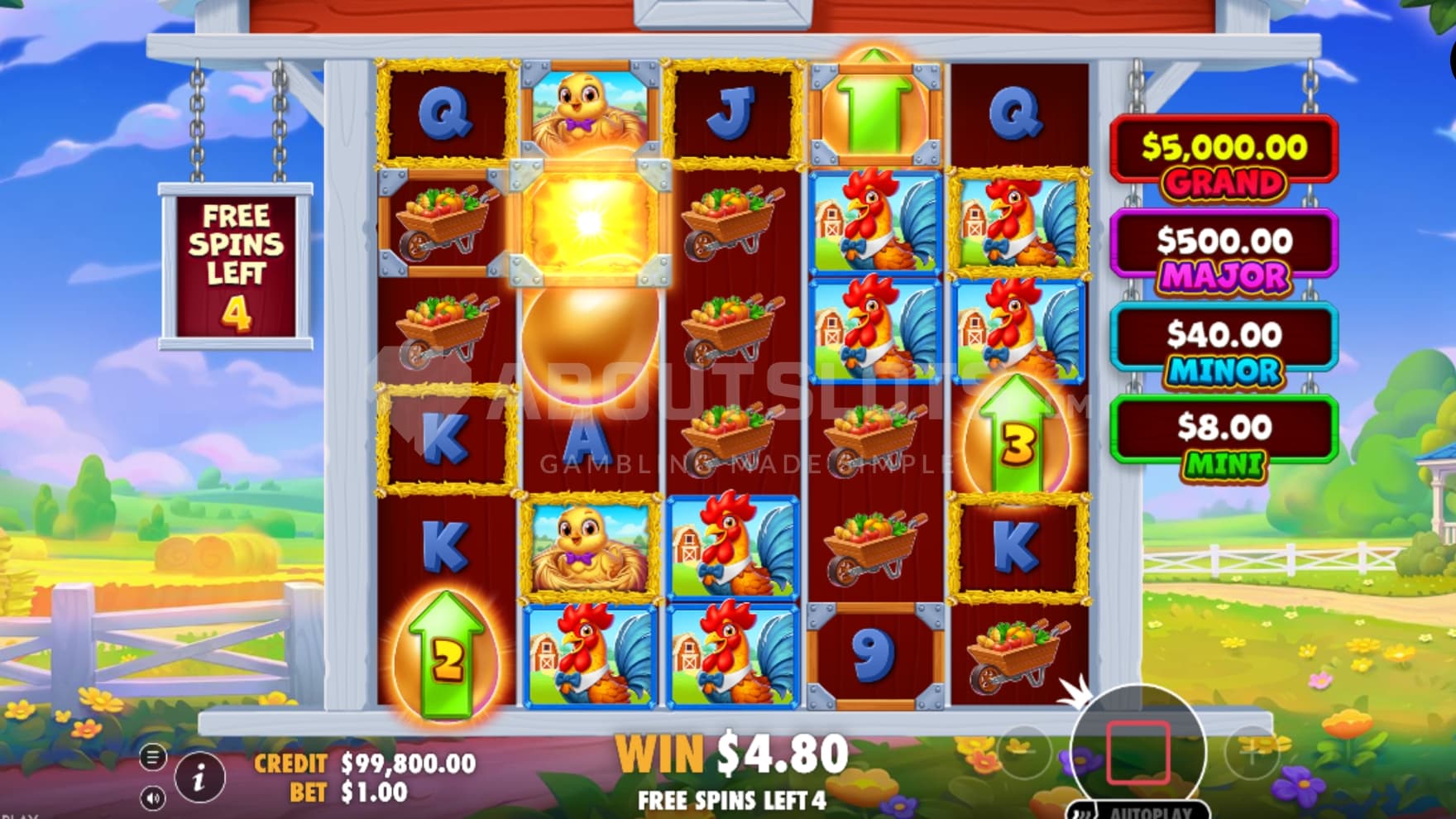 Jackpots on left side