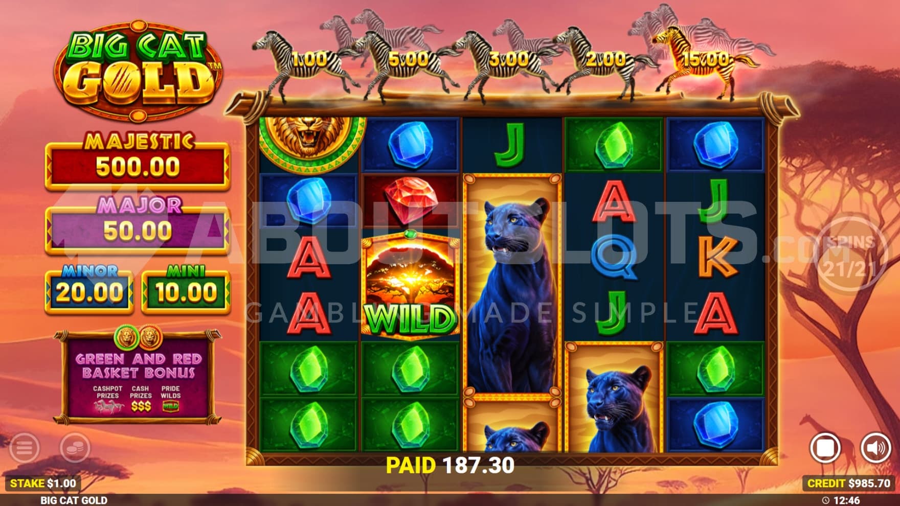 The Free Spins feature is active with two bonuses