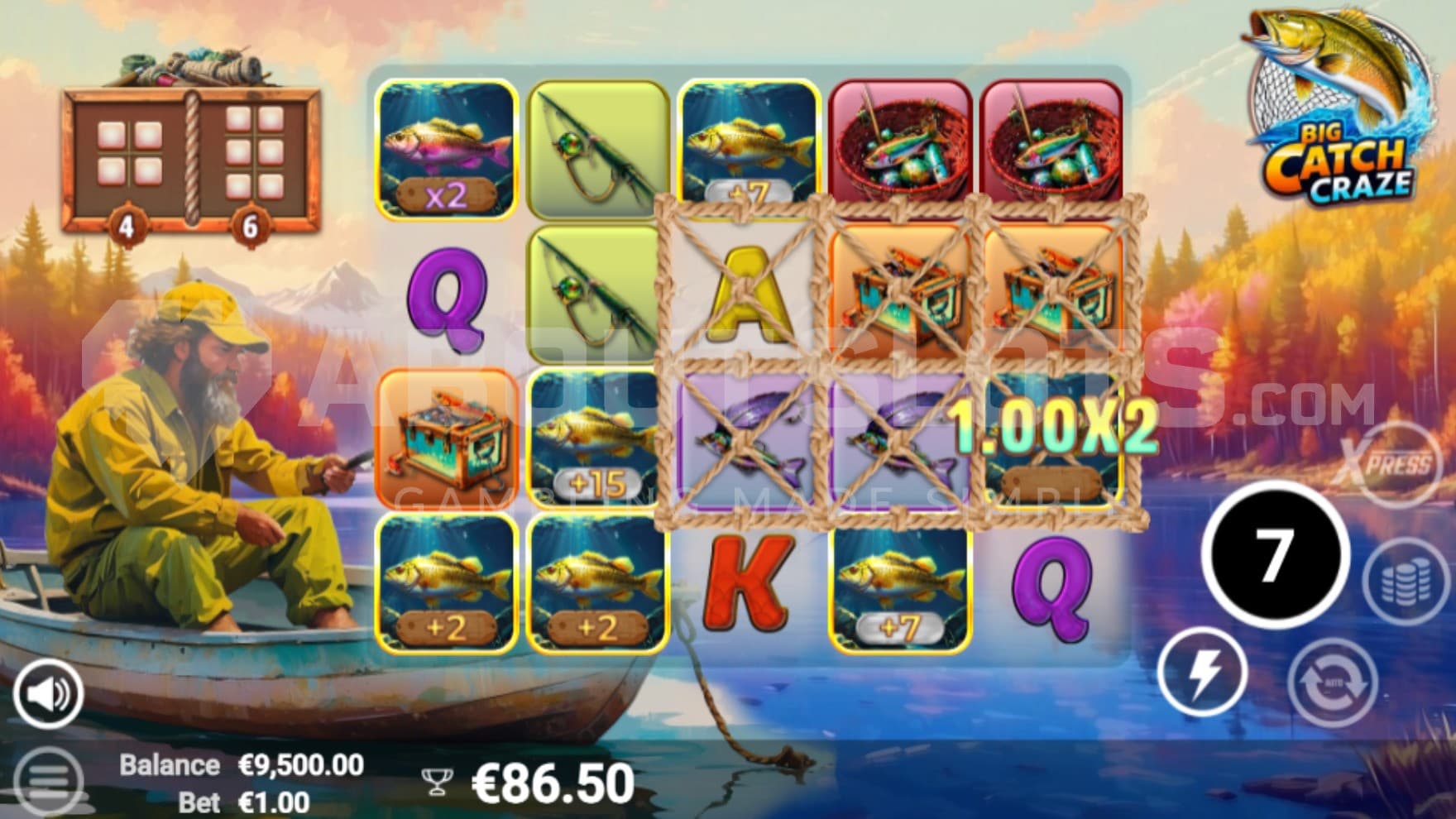 7 Free Spins left