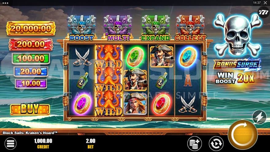 A casino slot with a pirate theme.