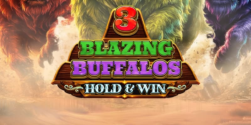 3 Blazing Buffalos: Hold & Win Banner
