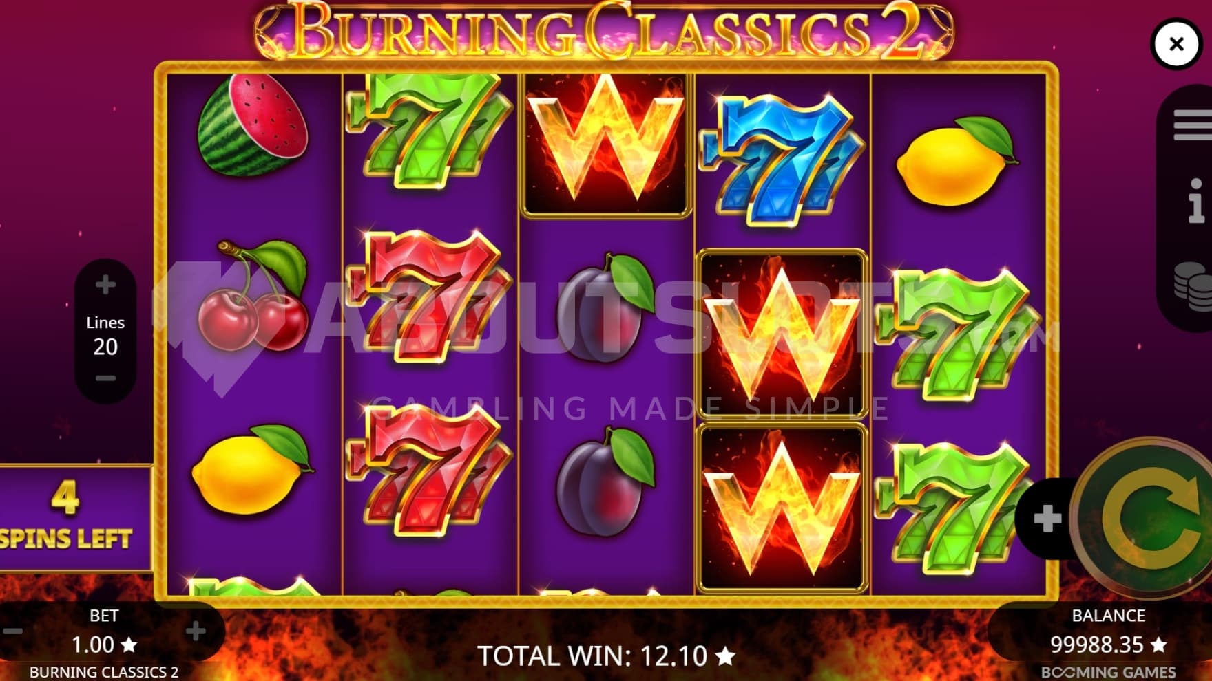 Wild Symbols on reels 3 and 4