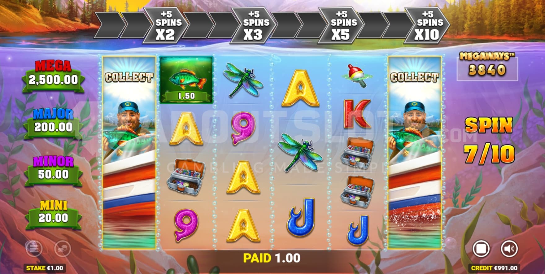 Collect Symbols on reel 1 and 6