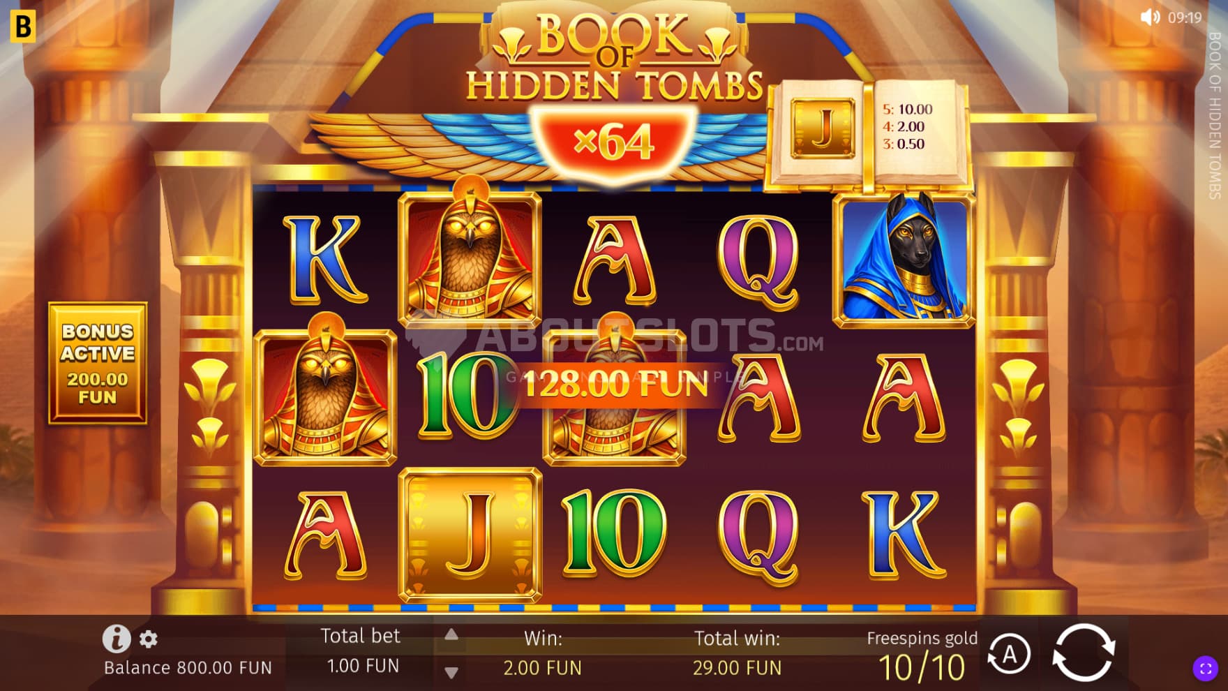The sun shines while the bonus game triggers, with a randomly chosen symbol Expanding and being able to Scatter Pay