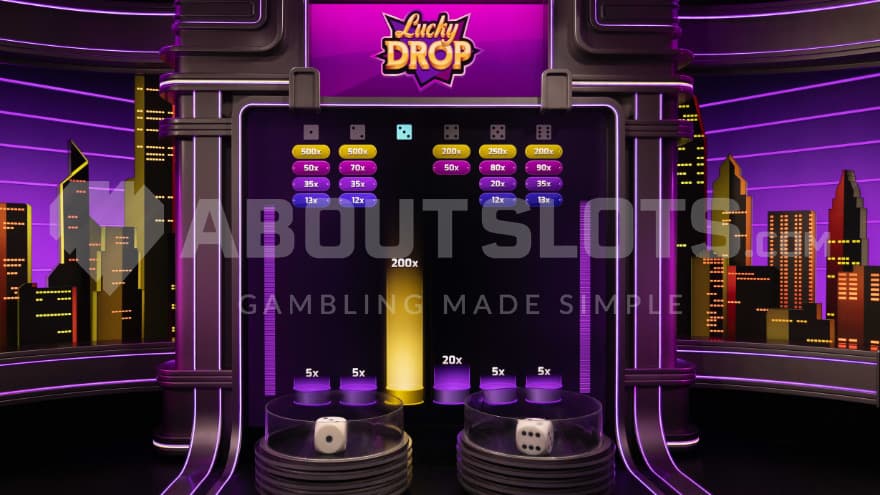 Lucky Drop feature with a 200x on the third reel.