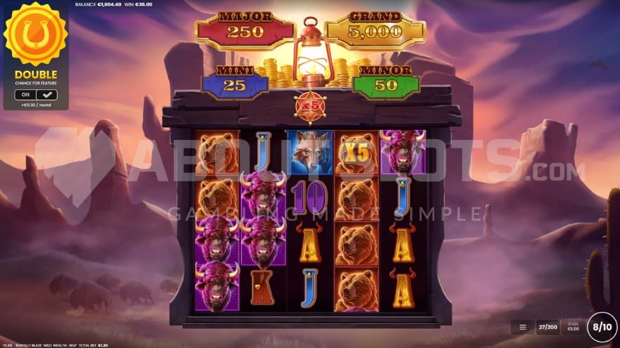 5X Multiplier on reel 4