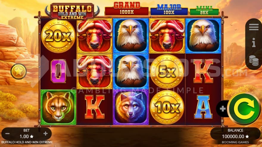 Base Game with Eagle Symbol on reel 3