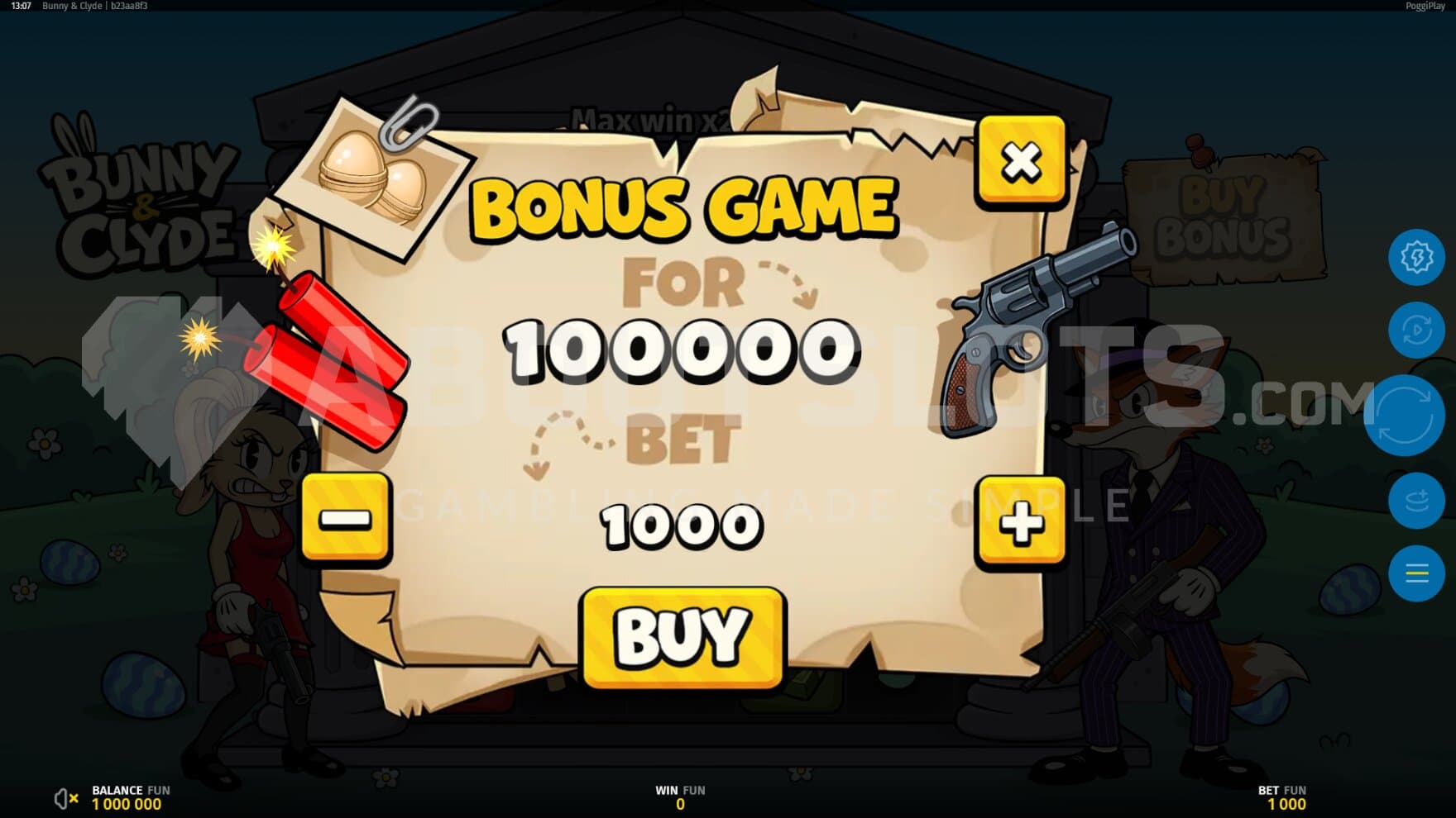 There is one feature buy option to instantly trigger the bonus game