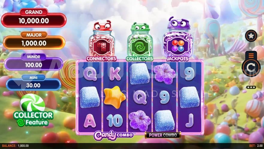 A casino slot in a land made of candy.