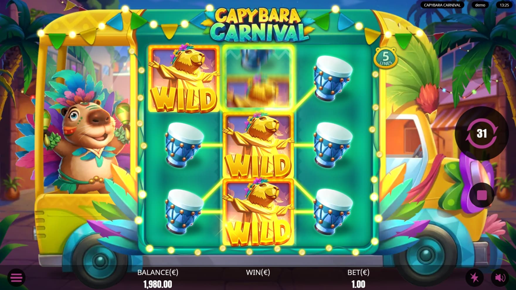 The Samba Respins will continue spinning until no more symbols lands