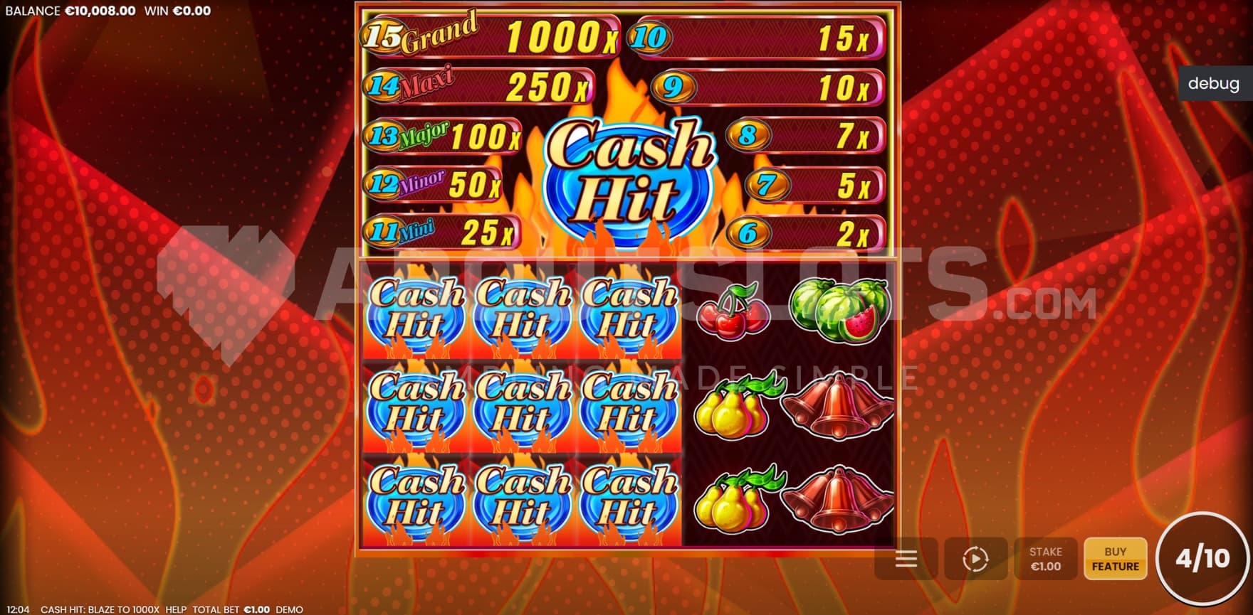 9 Cash Hit Symbols in view