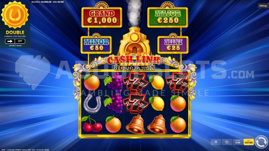 Base Game with Jackpots above reels.