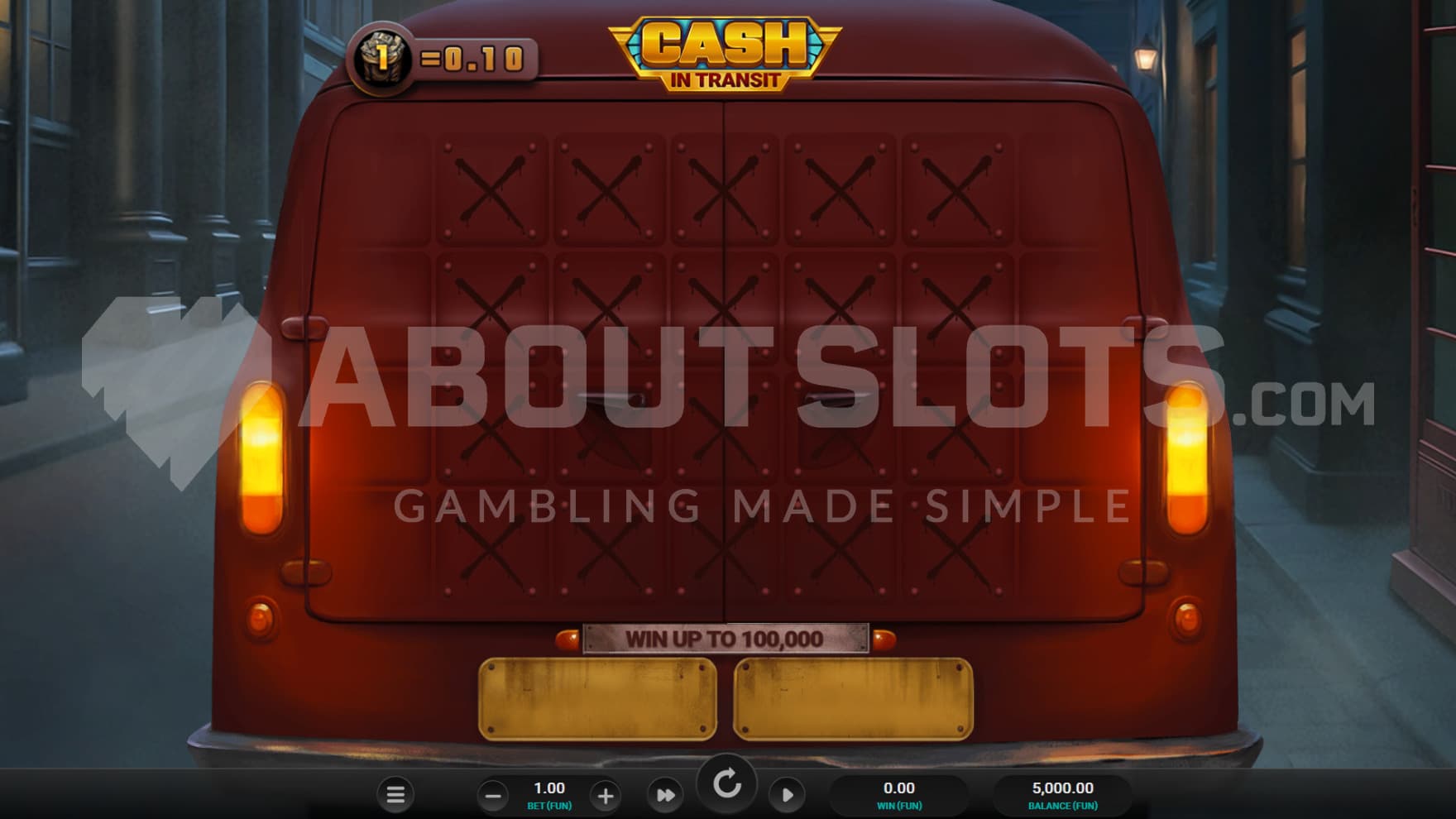 The base game is set on the back-end of a minivan, waiting to be blown open