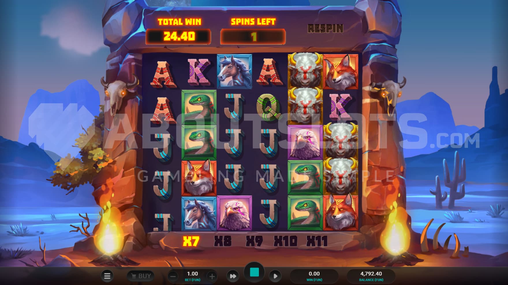 Night covers game during the bonus game, with an ever-stacking Multiplier