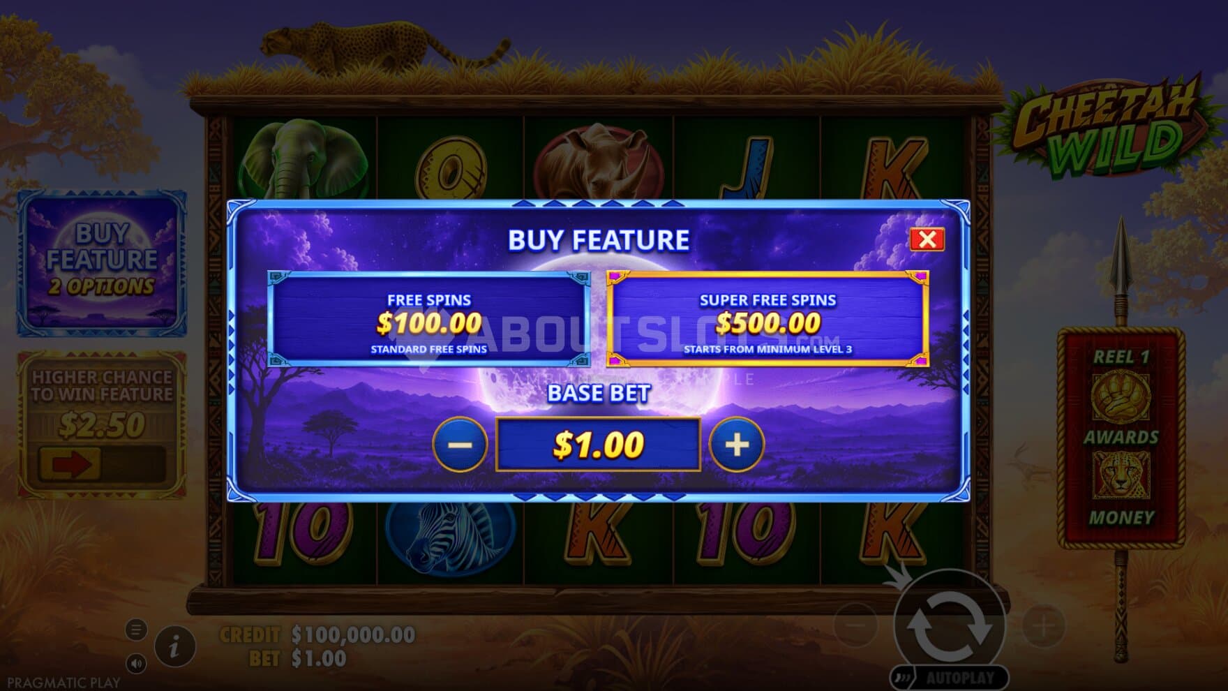 There are two Feature Buy options to choose from
