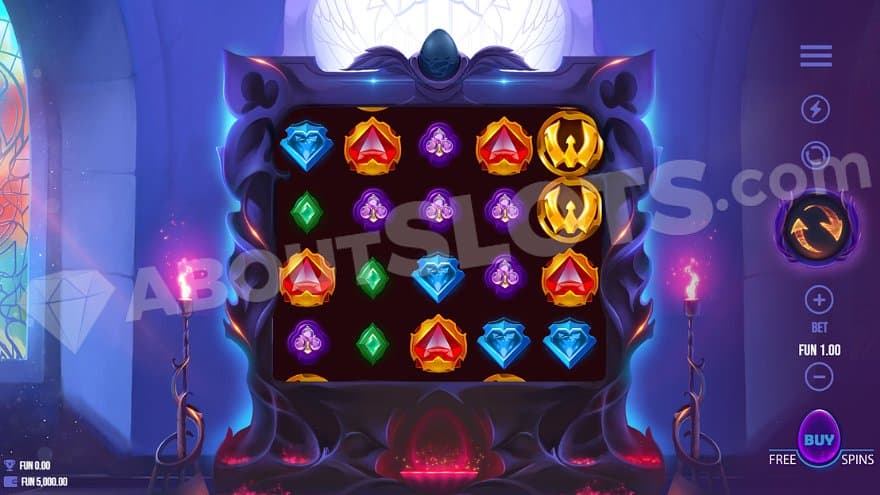 Five casino slot reel in a church.