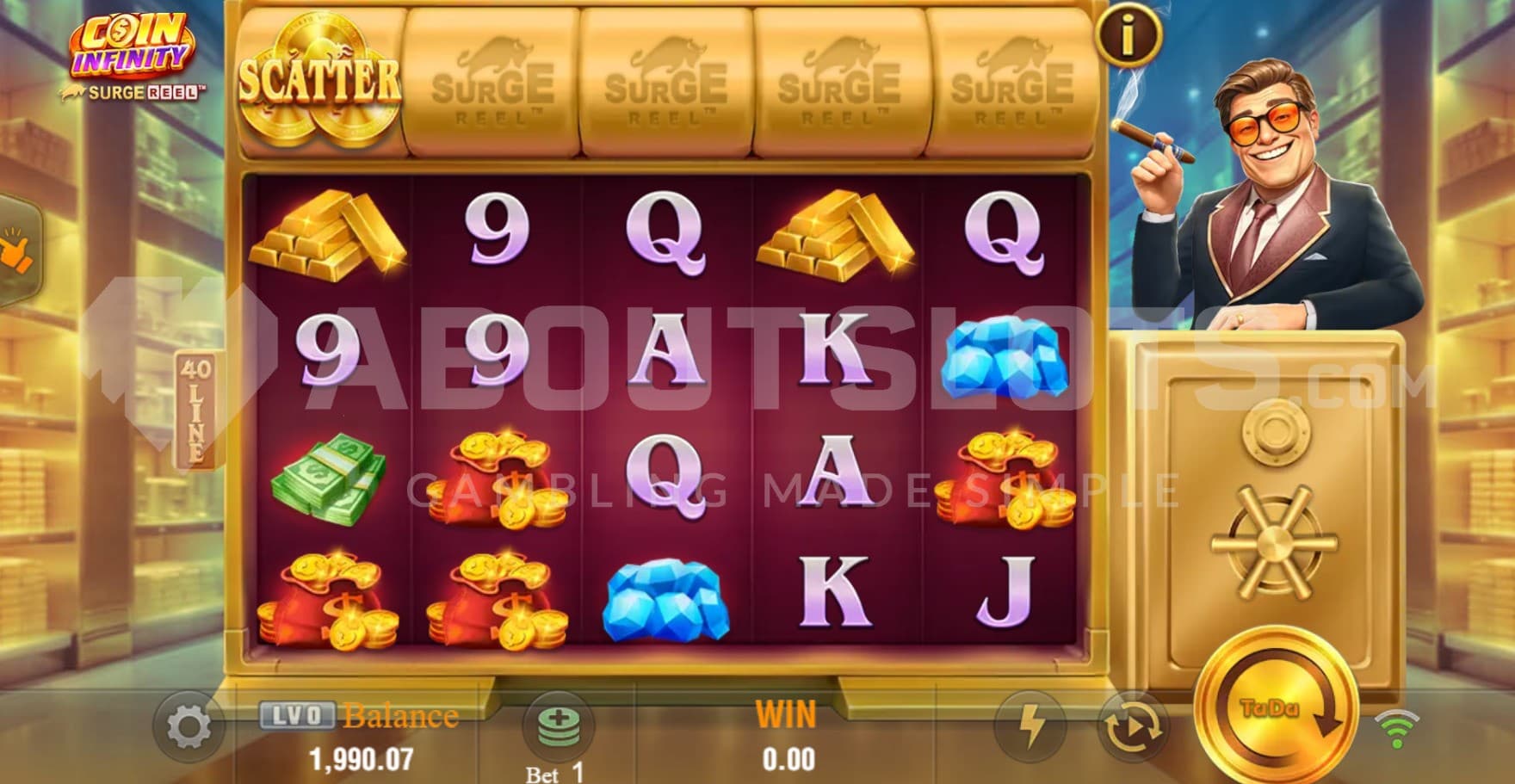 Surge Reel above the reels