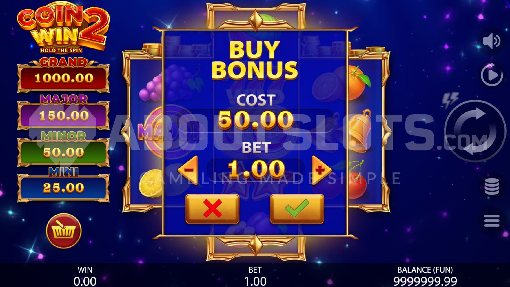 You have 1 Feature Buy option that allows you to instantly enter the Respins feature