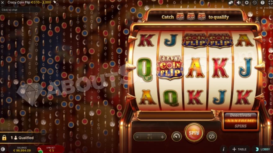 Qualification Phase with a mini slot machine on the right side of the screen.