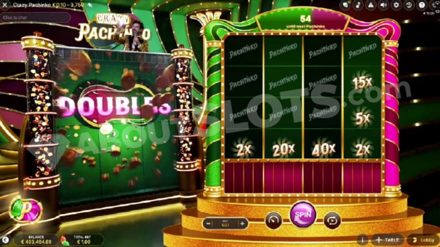 Top Up phase feature where the game host is standing up on the left corner.