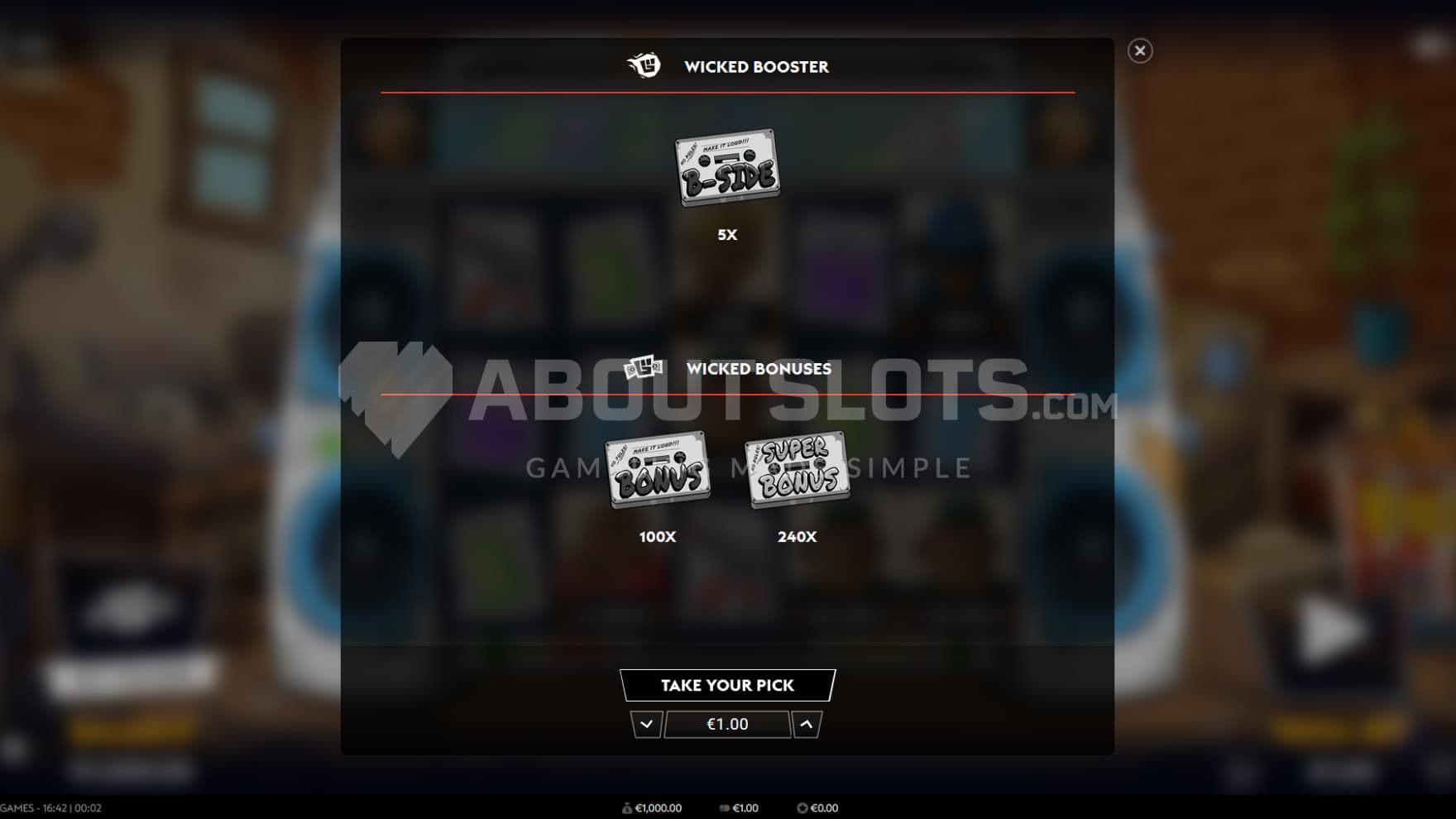 There are two Feature Buy and one Ante Bet option to choose from