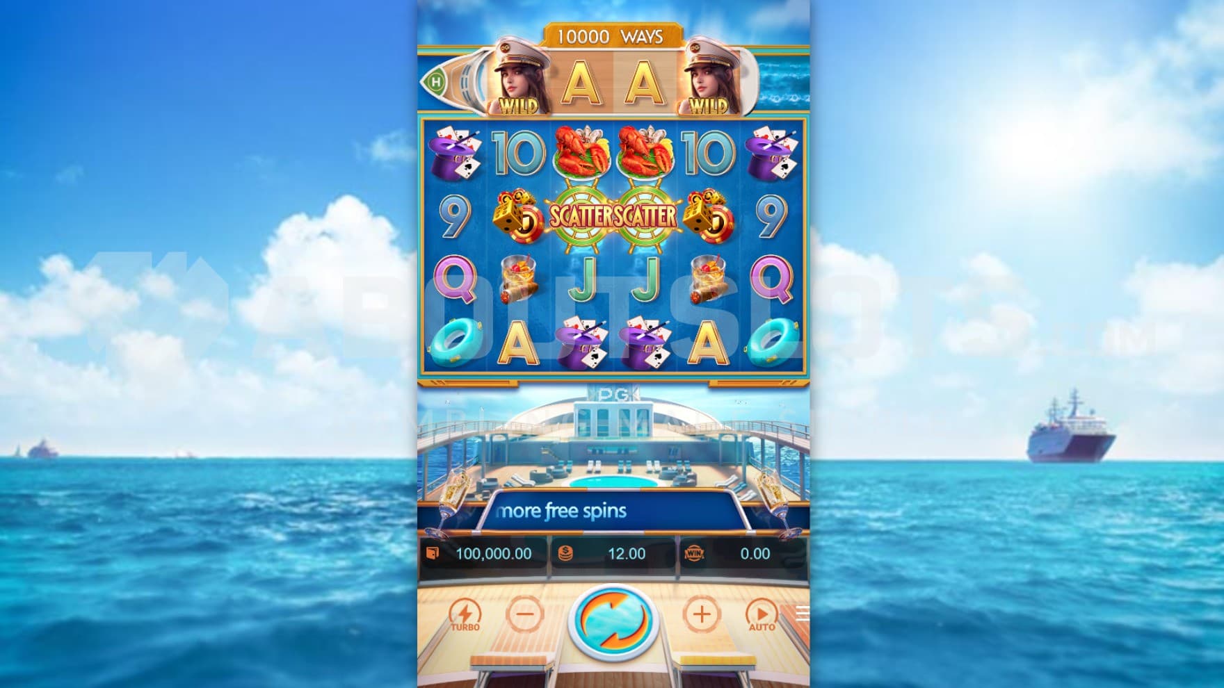 Open sea as backdrop